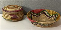 Vintage southwest Indian baskets – one is signed