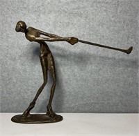 Brutalist Bronze Sculpture Golfer