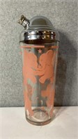 Vintage, pink elephant cocktail shaker