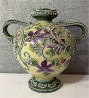 Antique Nippon handpainted double handle vase