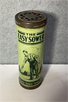 Antique seed planting tin can with awesome