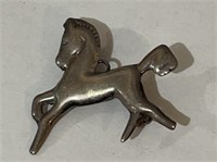 Vintage sterling silver horse pin
