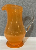 Vintage orange art glass pitcher high quality,