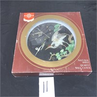 NOS natural shell quartz clock