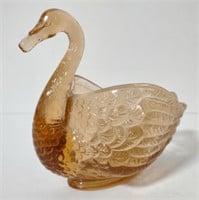 Imperial Glass Swan Candy Dish (approx 4.5" x