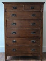 Chestnut Dresser Chest Of 7 Drawers (56"×39"×18")