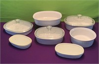 French White Corning Ware Casserole Dishes