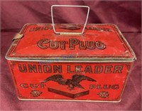 Union leader, cut plug lunchbox tin