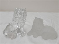 Pair of Lenox Glass Decorative Cats