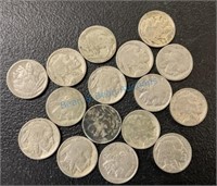 Grouping of buffalo nickels