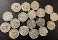1967 Kennedy half dollars 18 pieces