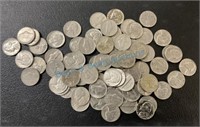Jefferson nickels mostly 1960s, 71 pieces