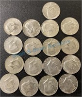 1968 Kennedy half dollars 17 pieces