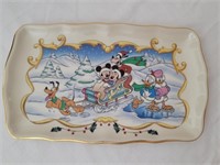 Lenox Disney Mickey's Sleigh Ride Candy Tray w Box