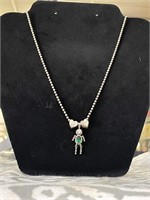 Vintage Long Sterling silver Ladies Necklace