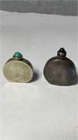 Antique sterling silver snuff / opium bottles