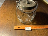 Antique Glass Biscuit Jar 5 3/4"Height