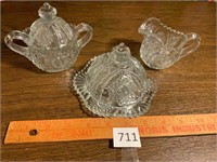 Antique EAPG Indiana Glass Child's Toy Set Cre+