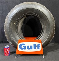 Gulf Tire Stand w/Gulf Tire Advertising Display
