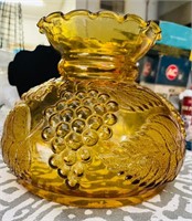 Antique 7” Amber Grape Pattern Lamp Shade