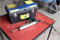 Stanley tool box (new),  grease gun (like new)