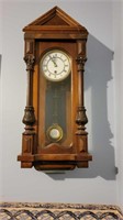 Antique Regulator Long Wall Clock 19c