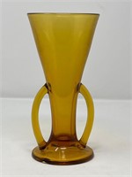 Blenko Amber Two-Handled Vase