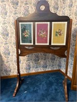 Antique Needlepoint Stand