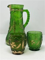 American Beauty Emerald Pitcher and Tumblers