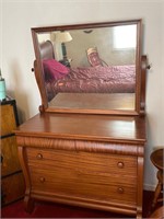 Amish Old Classic Sleigh 4-Door Dresser & Mirror