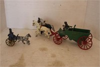 2 HORSE DRAWN WAGON AND BUGGY