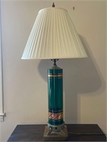Vintage Emerald Green and Gold Table Lamp