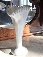 Silver Crest Fan Vase by Fenton