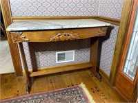 Antique Carved Marble Top Console Table