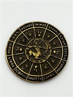 Vintage zodiac brass Sagittarius