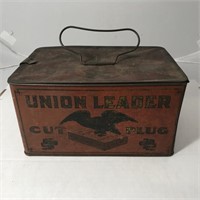 Vintage Union Leader Cut Plug Tobacco Tin