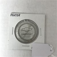 Vintage Pewter Chevrolet Medallion