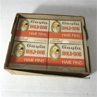 Vintage 1950s Hair Pins Gayla Hold-Bob Boxes 8 ct