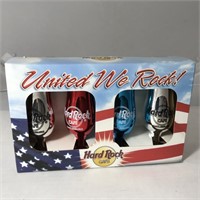 Hard Rock Cafe United We Rock Shot Glasses 4 Count