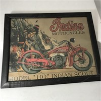 Vintage Indian Motorcycle Model 101 Poser Framed