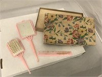 Vintage Girl's Brush Mirror and Comb Set