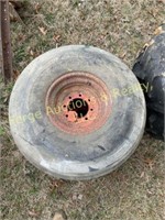 (2) 11.00 X-16 FRONT TRACTOR TIRES ON RIMS