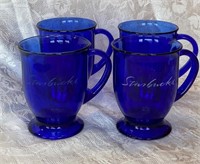 Cobalt Starbucks glass mugs