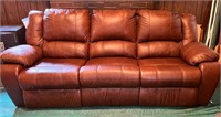 FAUX LEATHER RECLINING COUCH