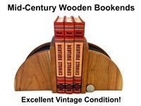 Mid-Century Sleek Wood Bookends