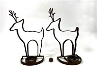 11.5" Metal Reindeer Candle Holders