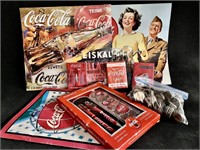 Coca Cola Pen Set, Playing Cards, Caps, Calendars