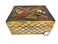 Carved Wood Jewelry/Trinket Box 6.5" X 5" X 3.25"