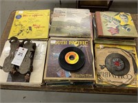 Vintage LP & Victrola Albums & Roller Skates