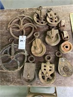 Assorted Antique Pulleys
